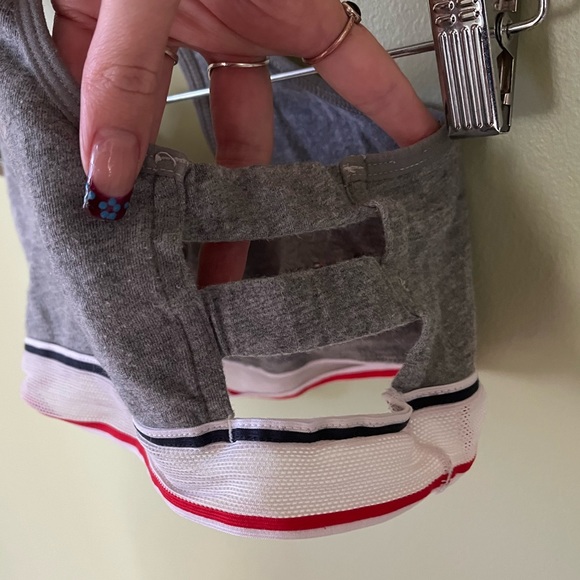 Grey Tommy Hilfiger Racerback Side Cut Out Sports Bra Womens Small - Picture 2 of 5